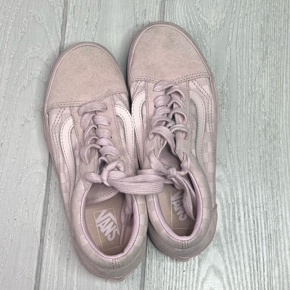 Pink Vans, Soft Pink Checkered Vans, Sneakers, Size 3